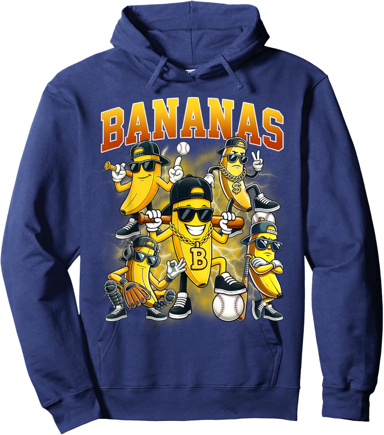 Funny Banana Lovers Bootleg Bananas Men Women Boys Kids Hoodie - Hoodie | Navy