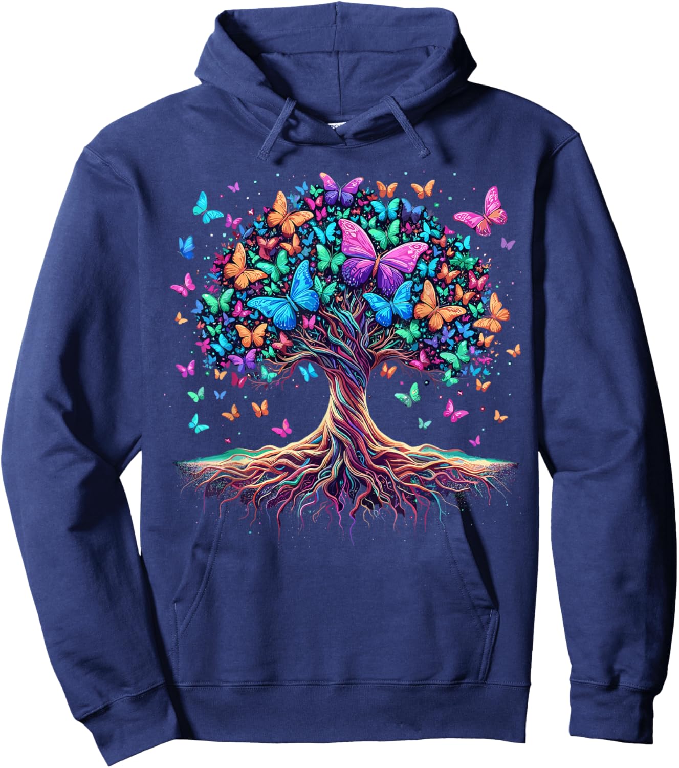 Butterfly Tree Nature Hoodie - Hoodie | Navy
