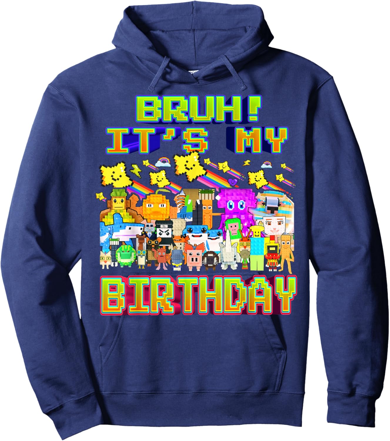 Bruh It's My Birthday Funny Brainrot for Boys Kids Teens Hoodie - Hoodie | Navy