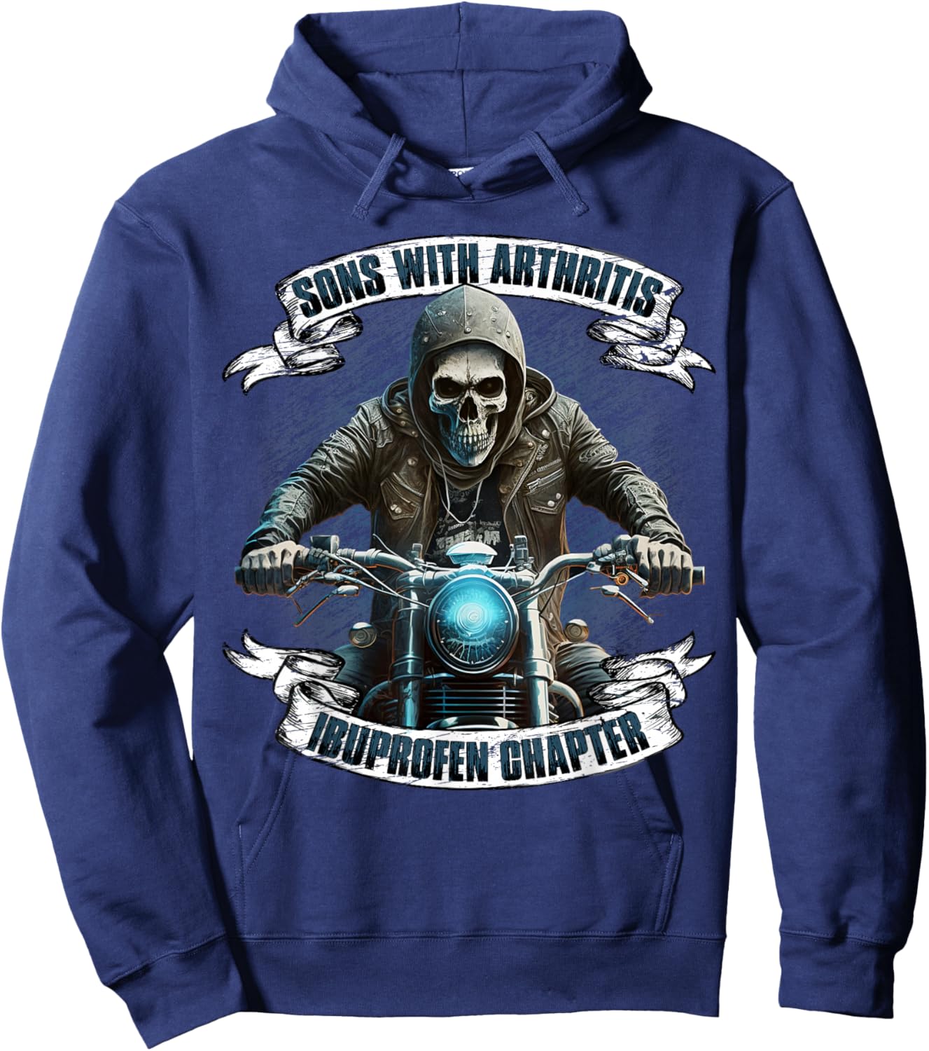 Sons with Arthritis Ibuprofen Chapter Motorcycle Biker Hoodie - Hoodie | Navy