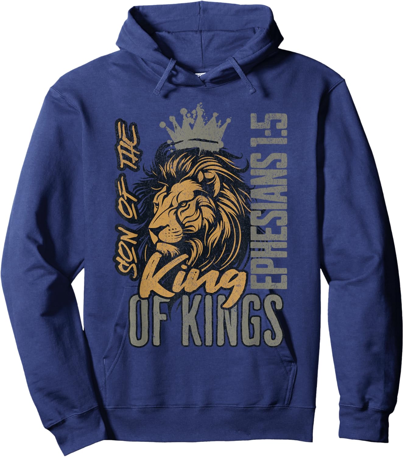 Christian Son of King Kings Lion of Judah Scripture Bible Hoodie - Hoodie | Navy