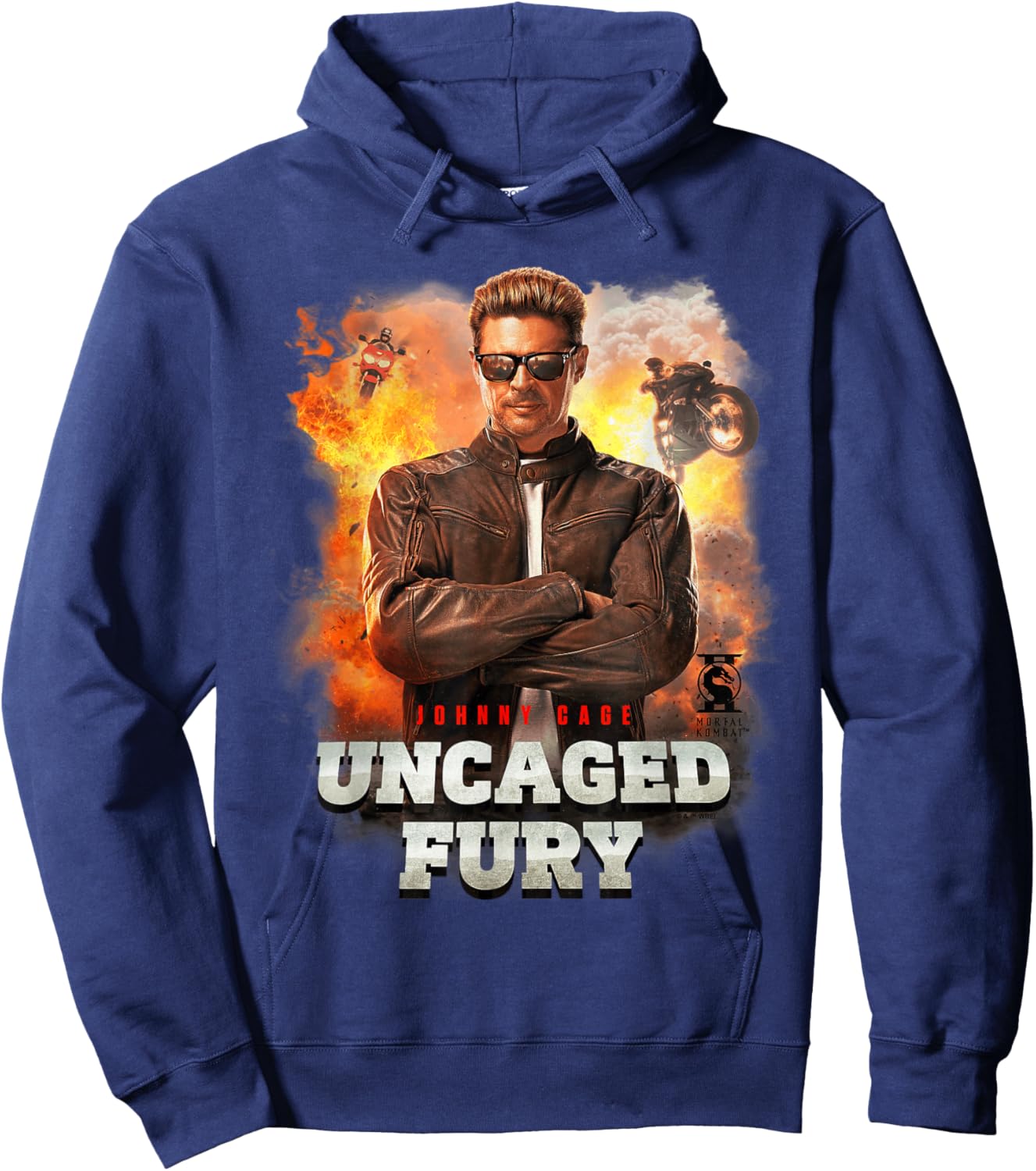 Mortal Kombat 2 Johnny Cage Uncaged Fury Hoodie - Hoodie | Navy