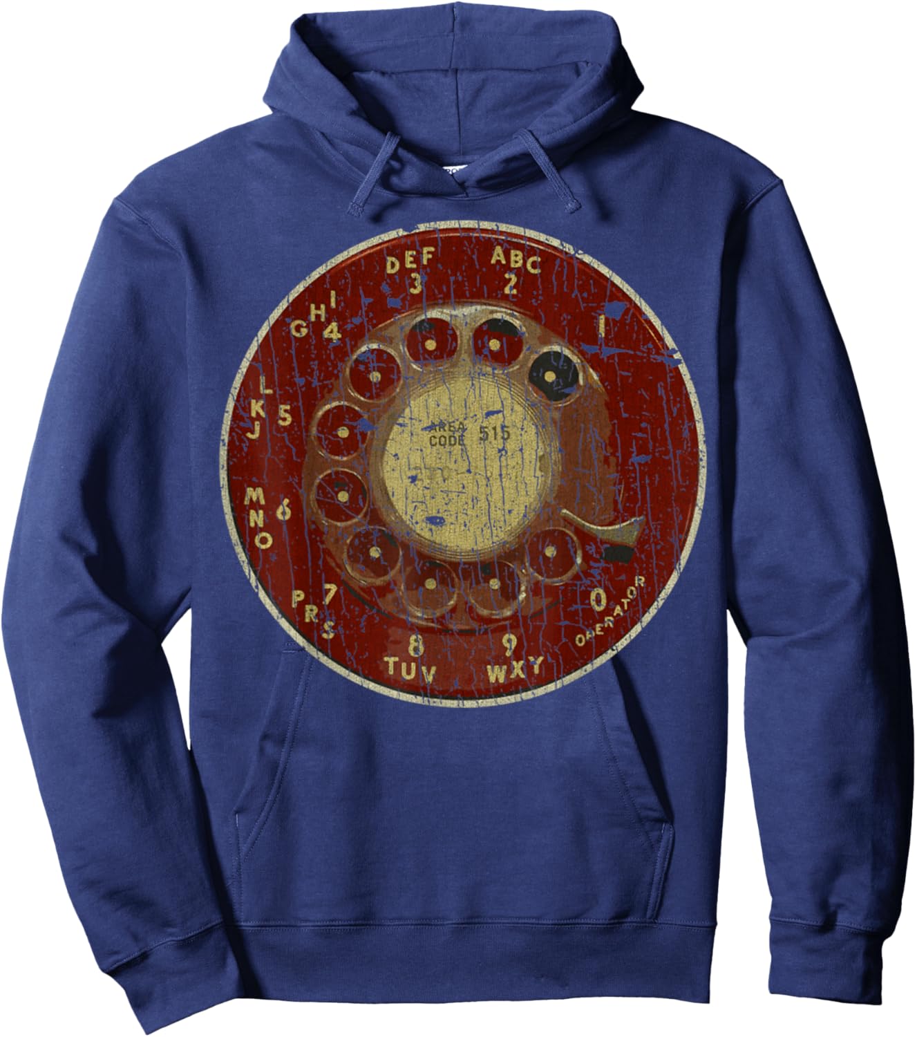 Rotary Dial 70s Vintage Retro Style Rotary Dial Phone Hoodie - Hoodie | Navy