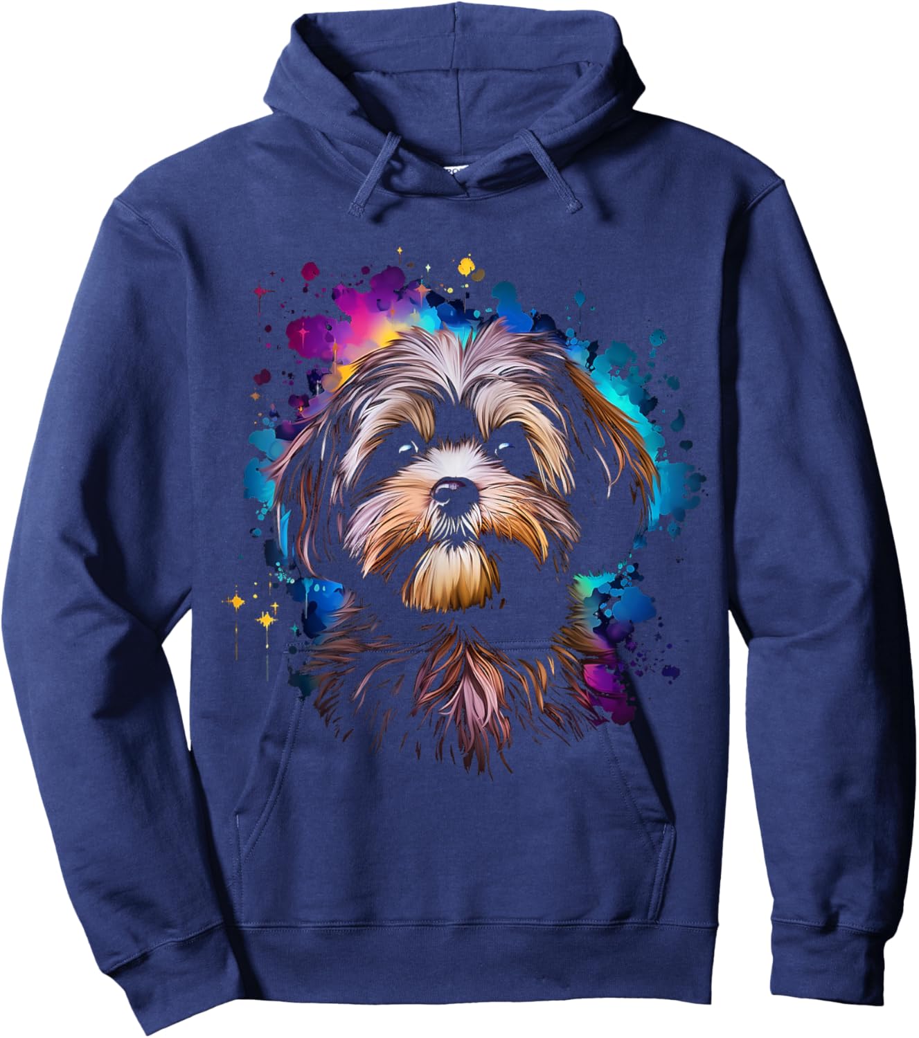 Shih Tzu Graphic Pet Illustration Dog Shih Tzu Hoodie - Hoodie | Navy