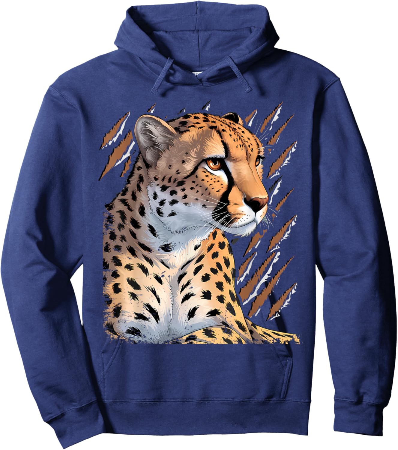 Leopard Cheetah Tiger Leopard Face Lion Cat Hoodie - Hoodie | Navy
