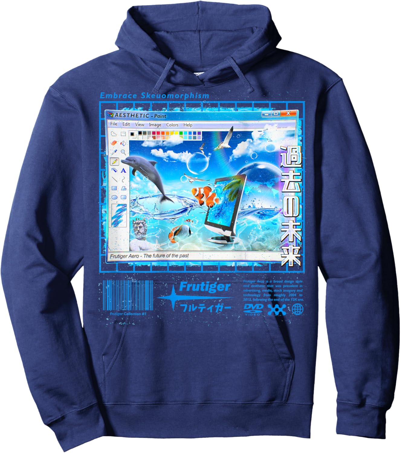 (BackPrint) Frutiger Aero Fashion Collection Hoodie - Hoodie | Navy