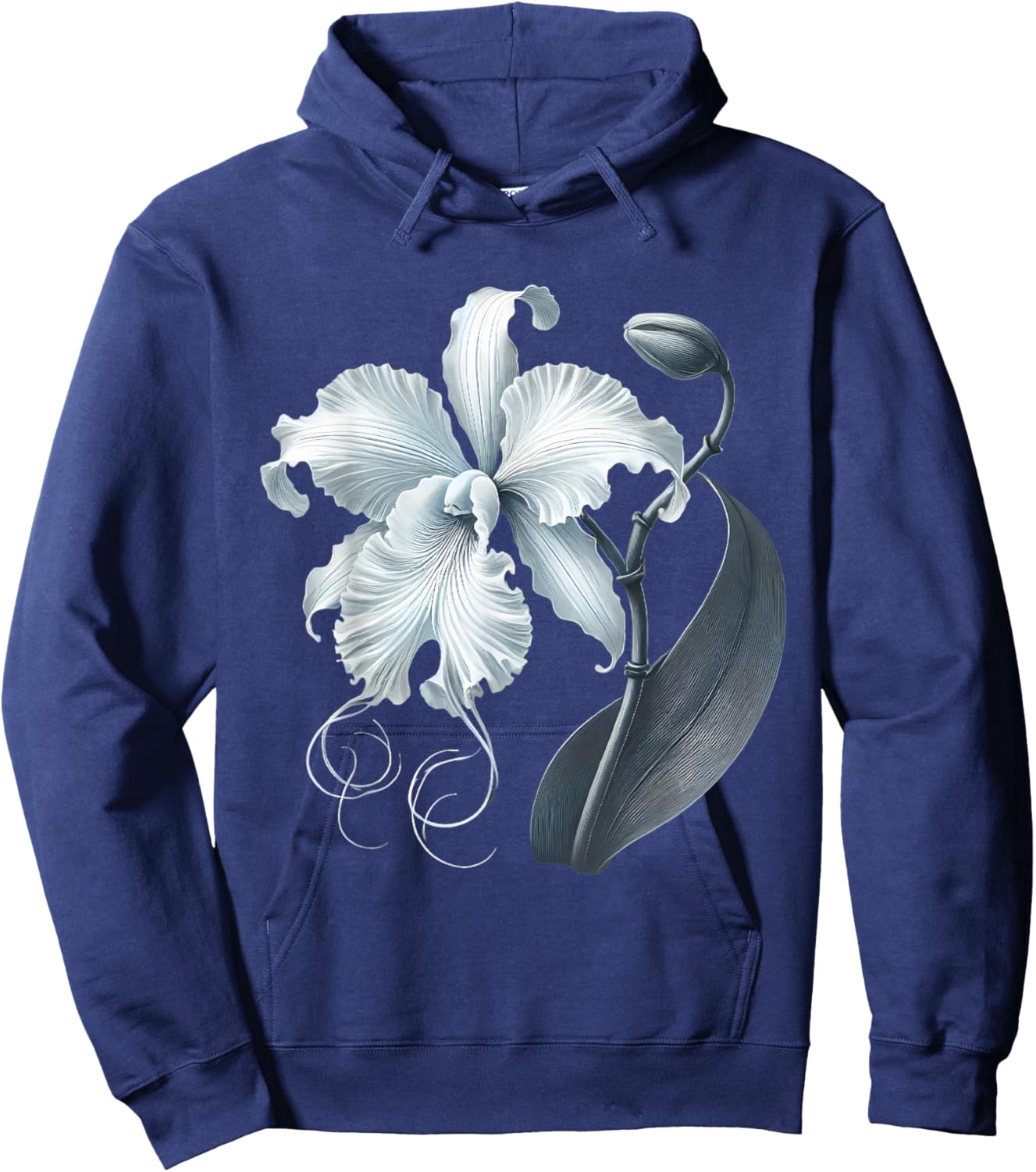 Ghost Orchid Flower Plant Hoodie - Hoodie | Navy