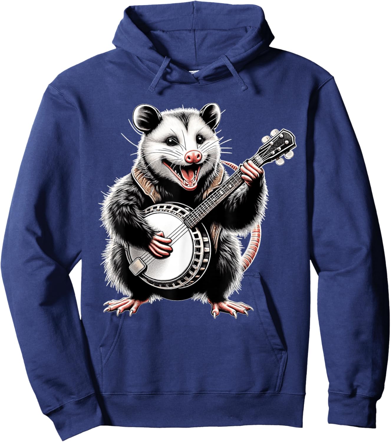 Opossum Possum Street Cat Bluegrass Banjo Player Hoodie - Hoodie | Navy