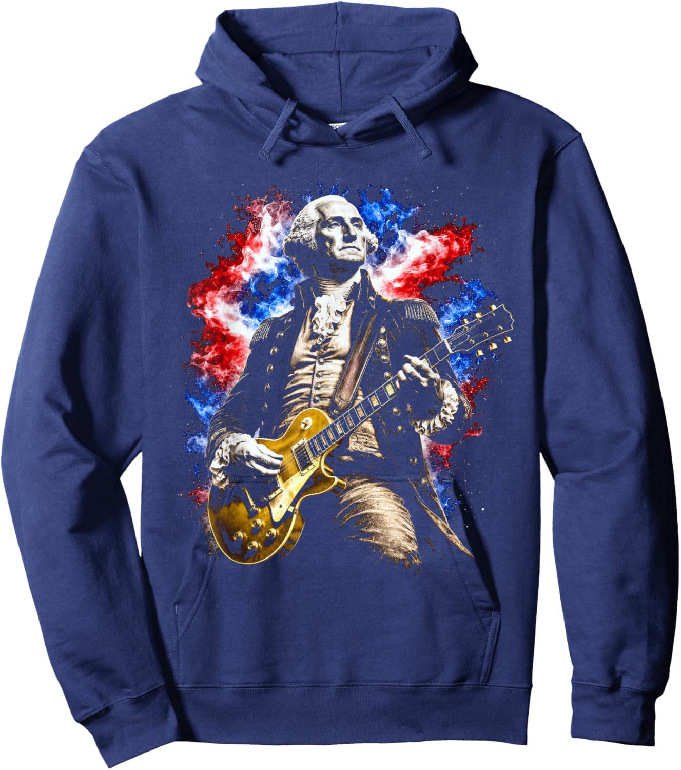George Washington Playing Guitar Hoodie - Hoodie | Navy