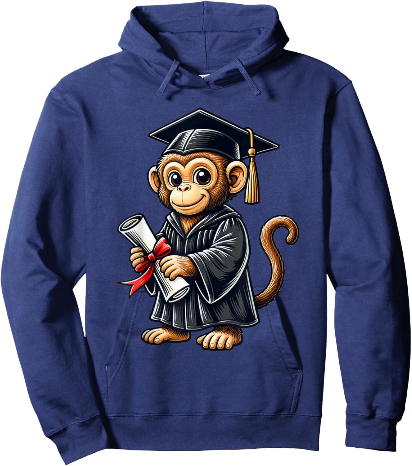 Cute Monkey Graduation Hoodie - Hoodie | Navy