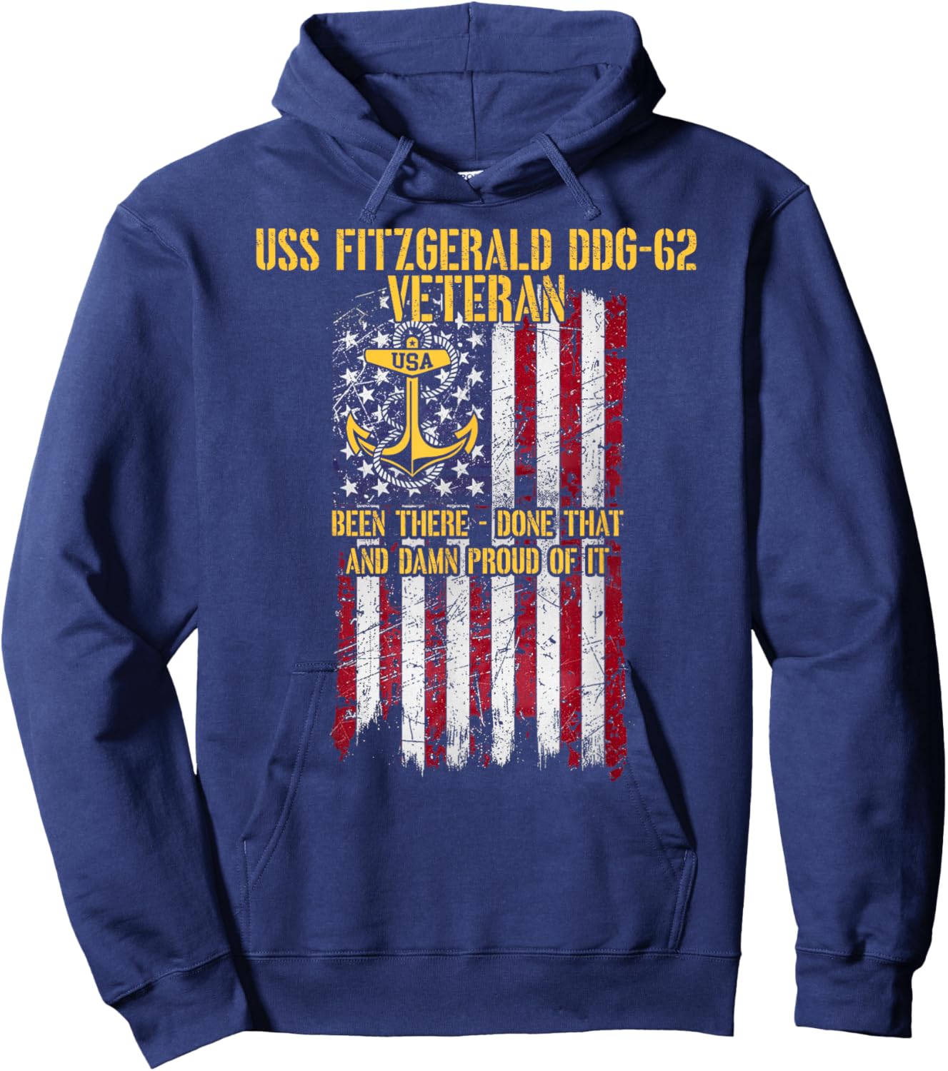 USS Fitzgerald DDG-62 Destroyer Proud Veteran Hoodie - Hoodie | Navy