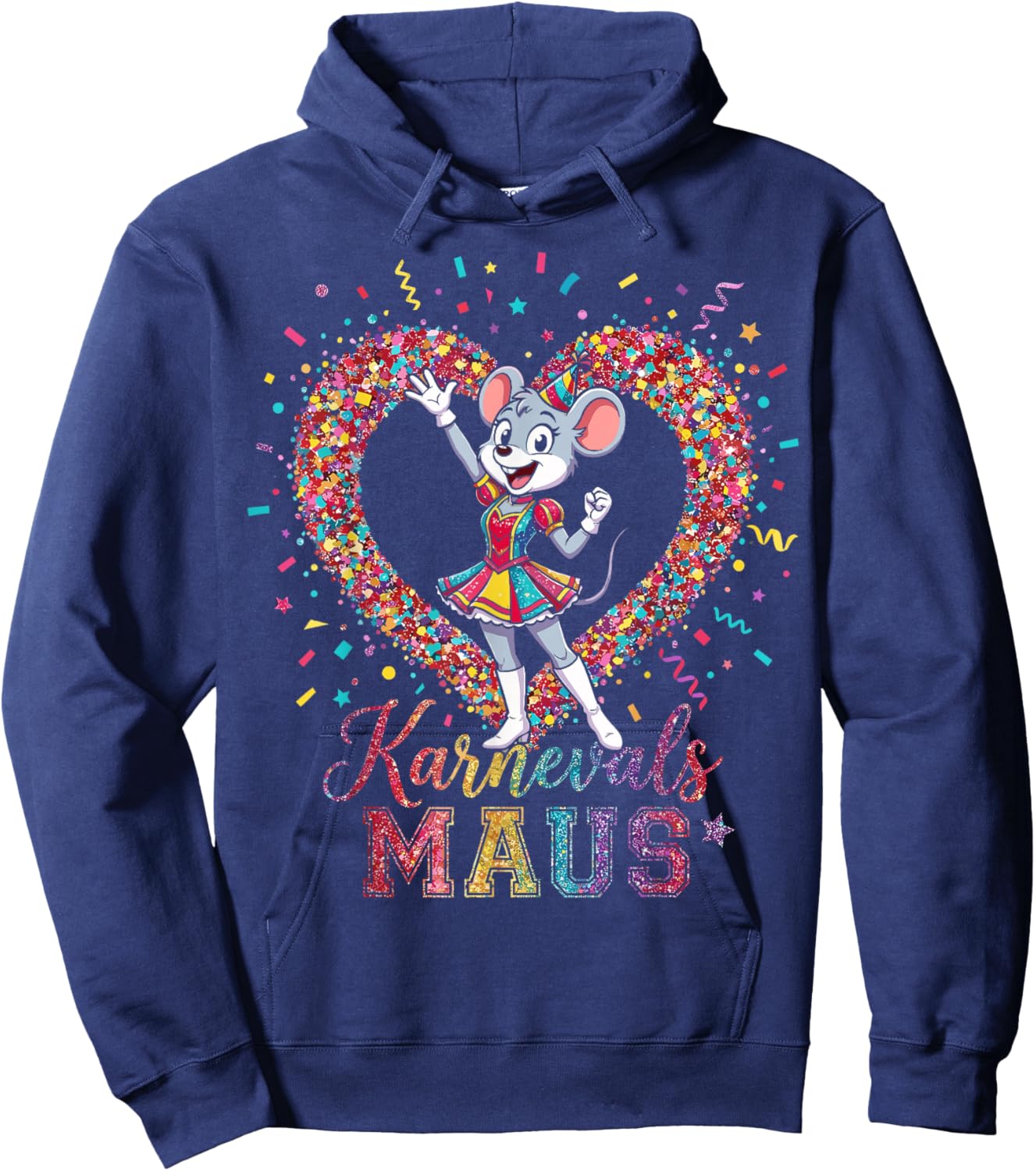 Carnival Mouse Red White Cologne Carnival Alaaf Style Hoodie - Hoodie | Navy