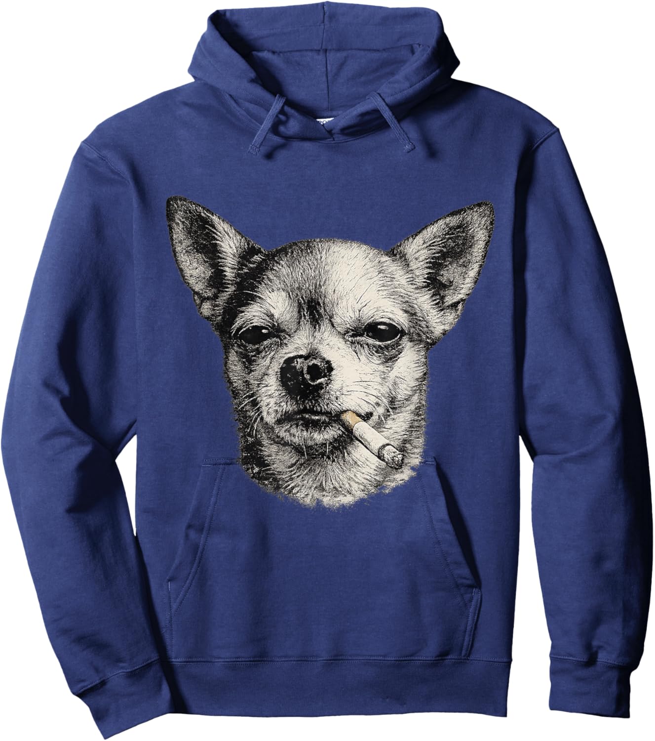 Hund raucht Zigarette Lustig Chihuahua Meme Hoodie - Hoodie | Navy