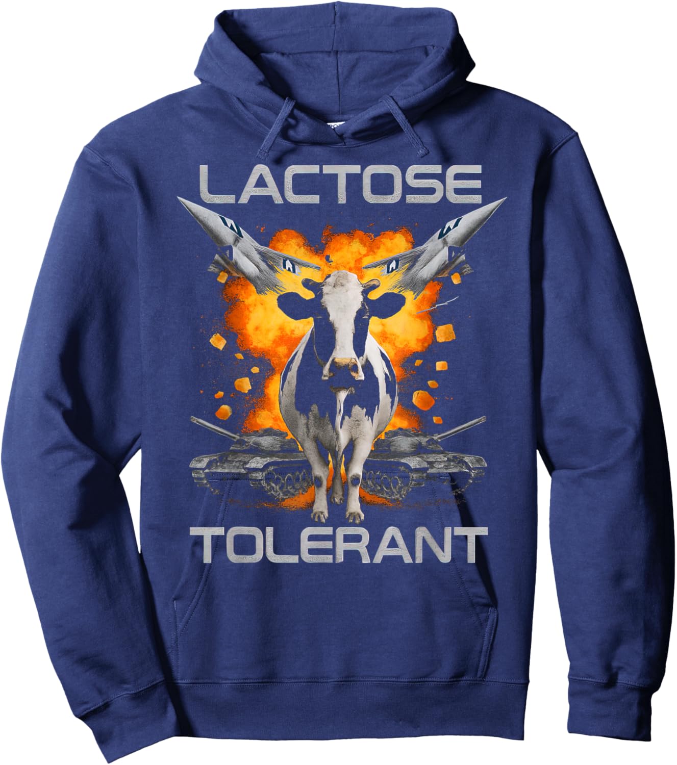Lactose Tolerant Funny Cow Hoodie - Hoodie | Navy