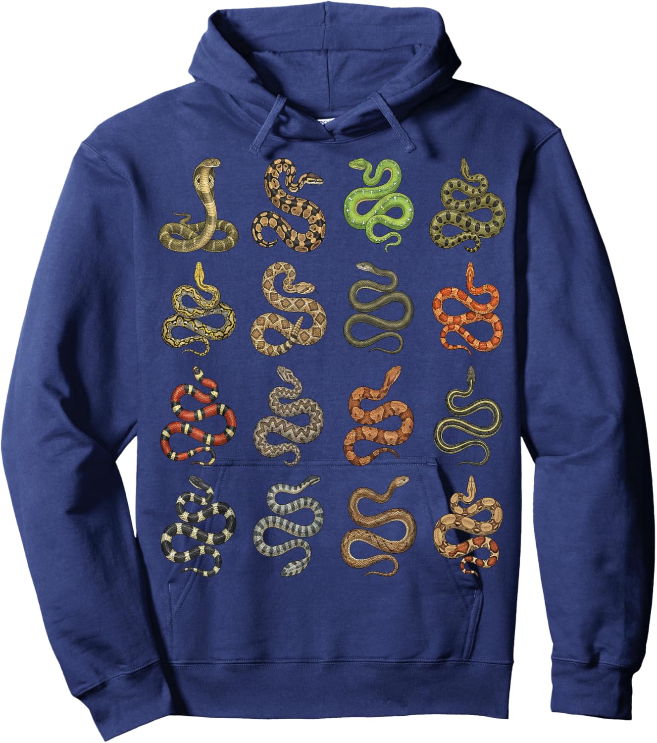 Types of Snakes Chart – Herpetology Species Hoodie - Hoodie | Navy