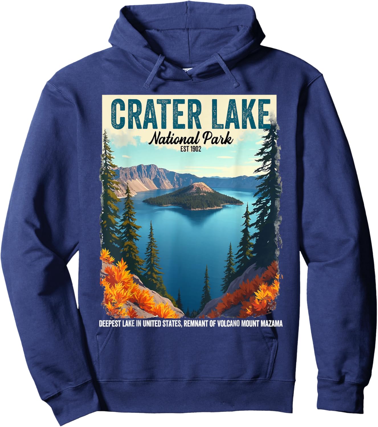 Crater Lake National Park Hiking Camping Hiker Camper Hoodie - Hoodie | Navy