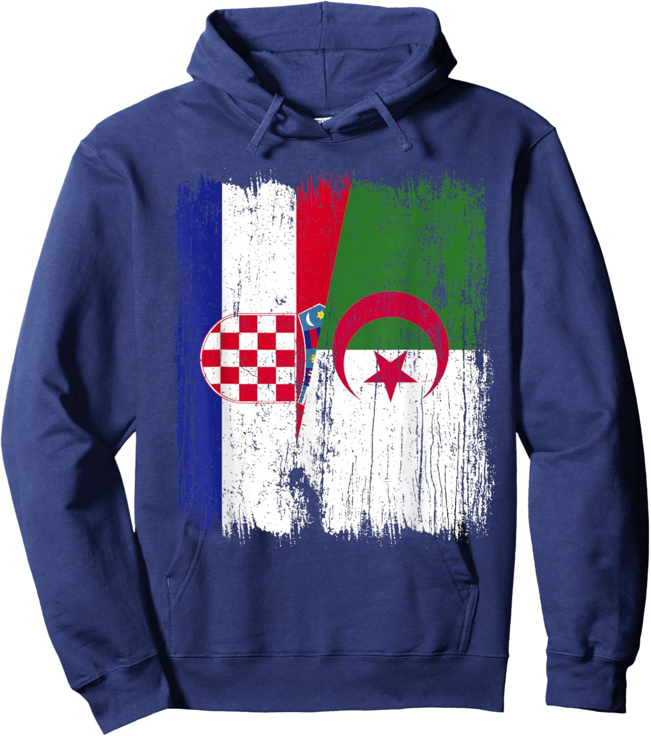 Croatie Algérie Demi Drapeau Croate Patrimoine Algérien Hoodie - Hoodie | Navy