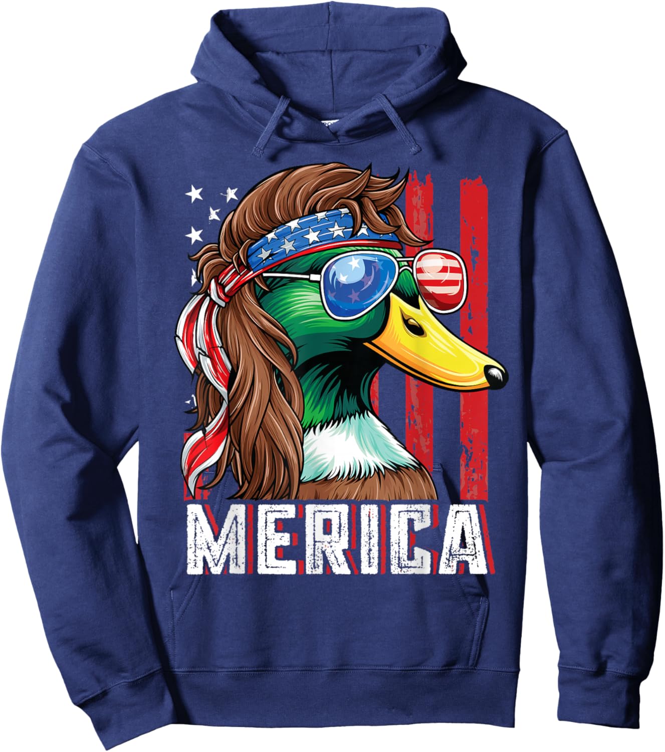Duck Hunter Shirt USA Flag Merica Funny Waterfowl Hunting Hoodie - Hoodie | Navy