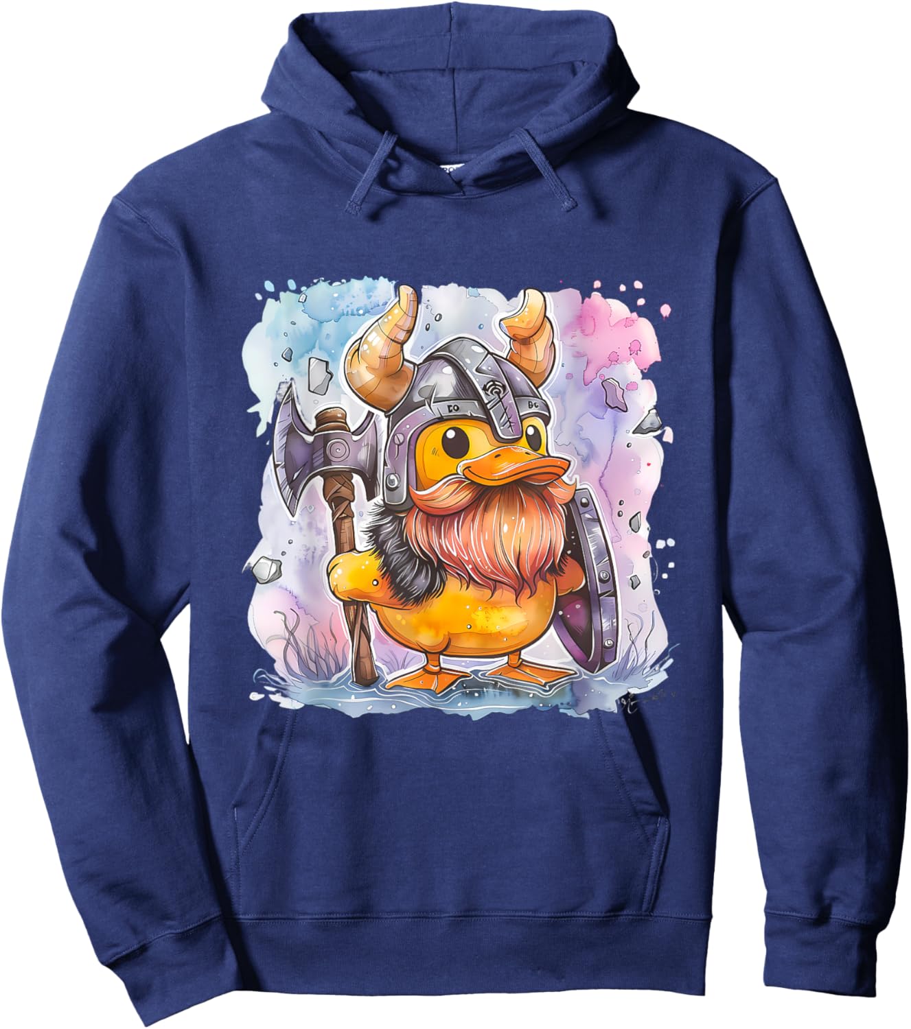 Rubber Duck Vikings Rubber Duckie Viking Duck Viking Helmet Hoodie - Hoodie | Navy