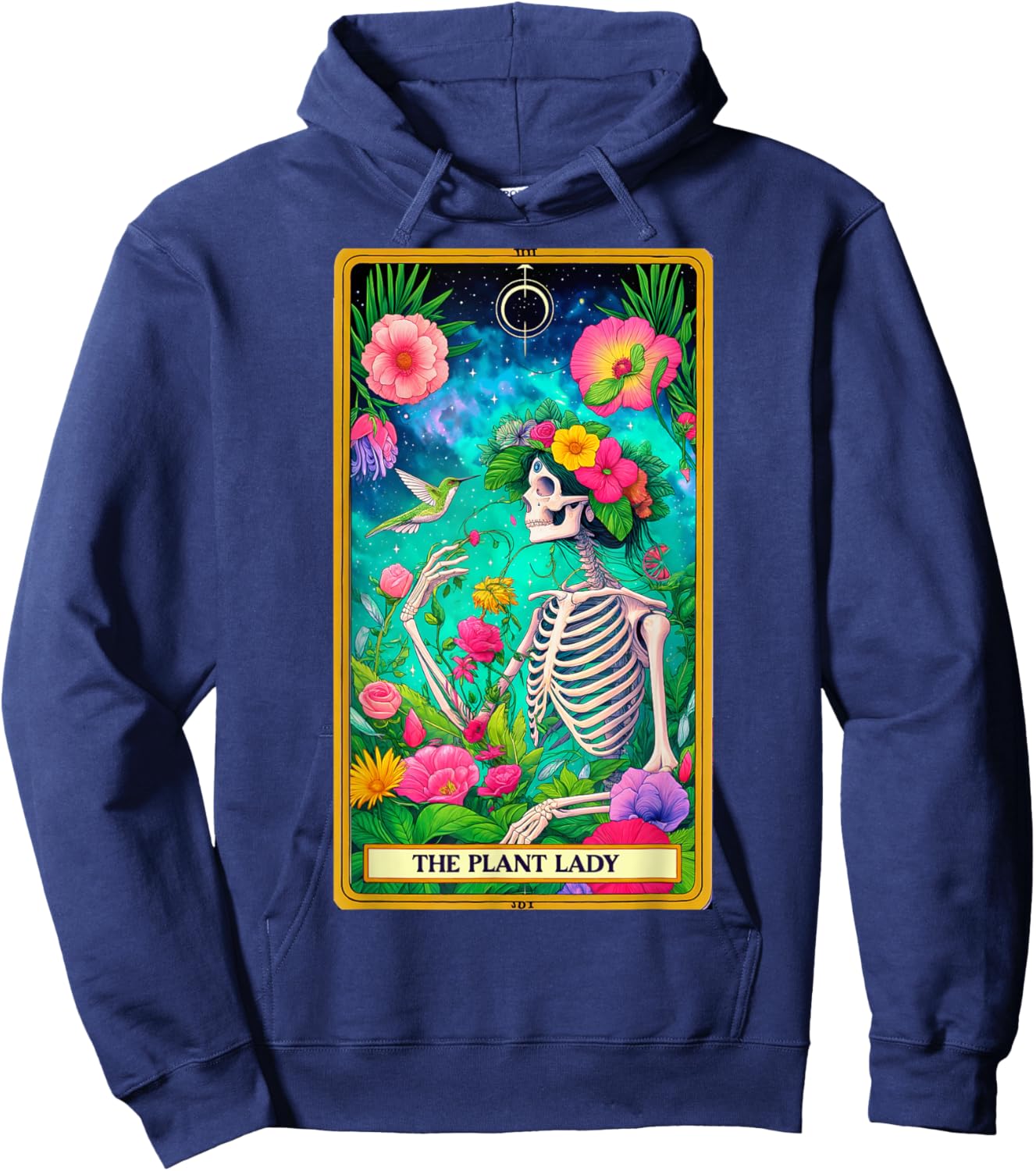 Plant Lady Tarot Card Skeleton Skelly Garden Gardener Women Hoodie - Hoodie | Navy