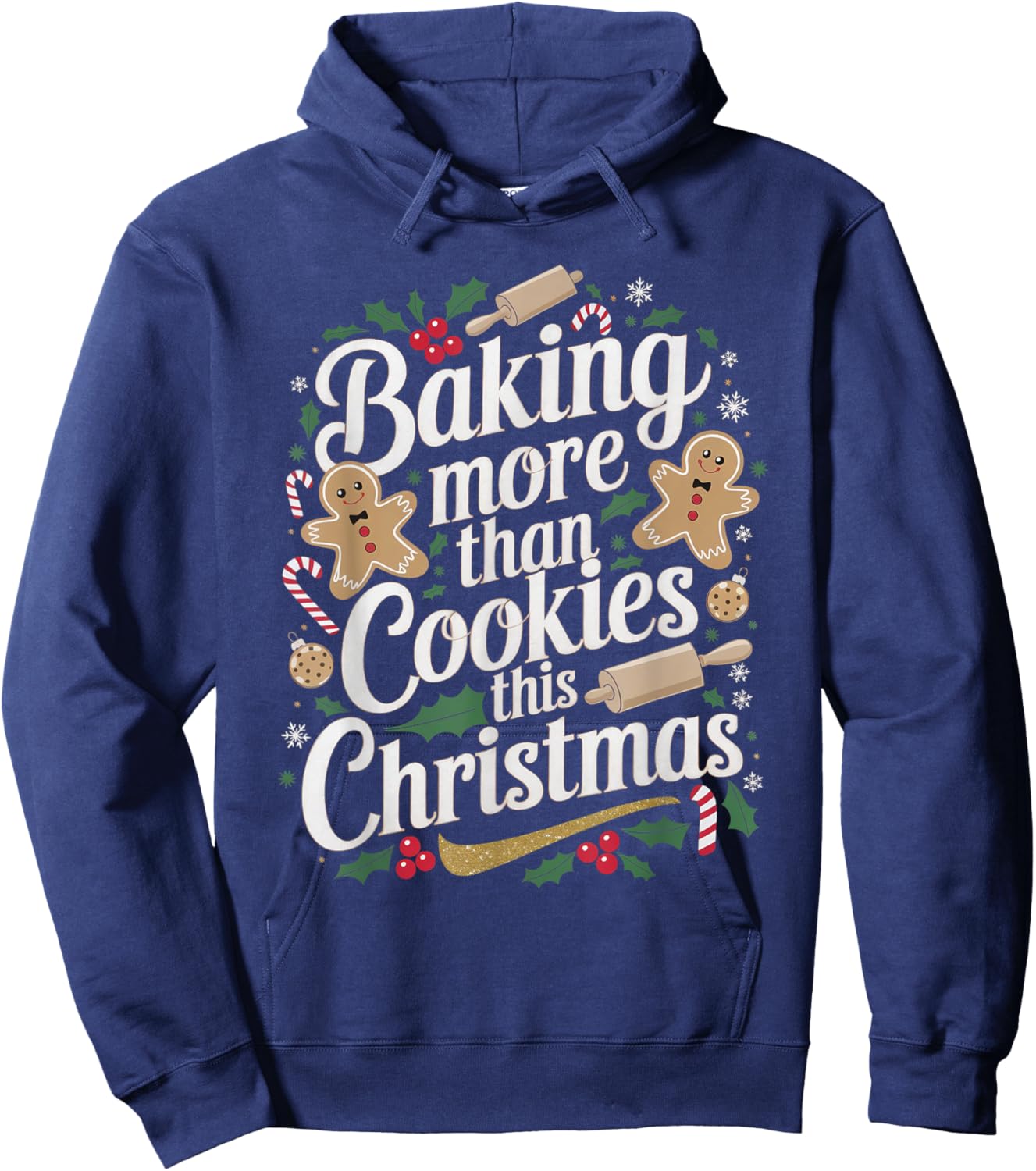 Baking More Than Cookies This Christmas Pregnancy Baby Baker Hoodie - Hoodie | Navy