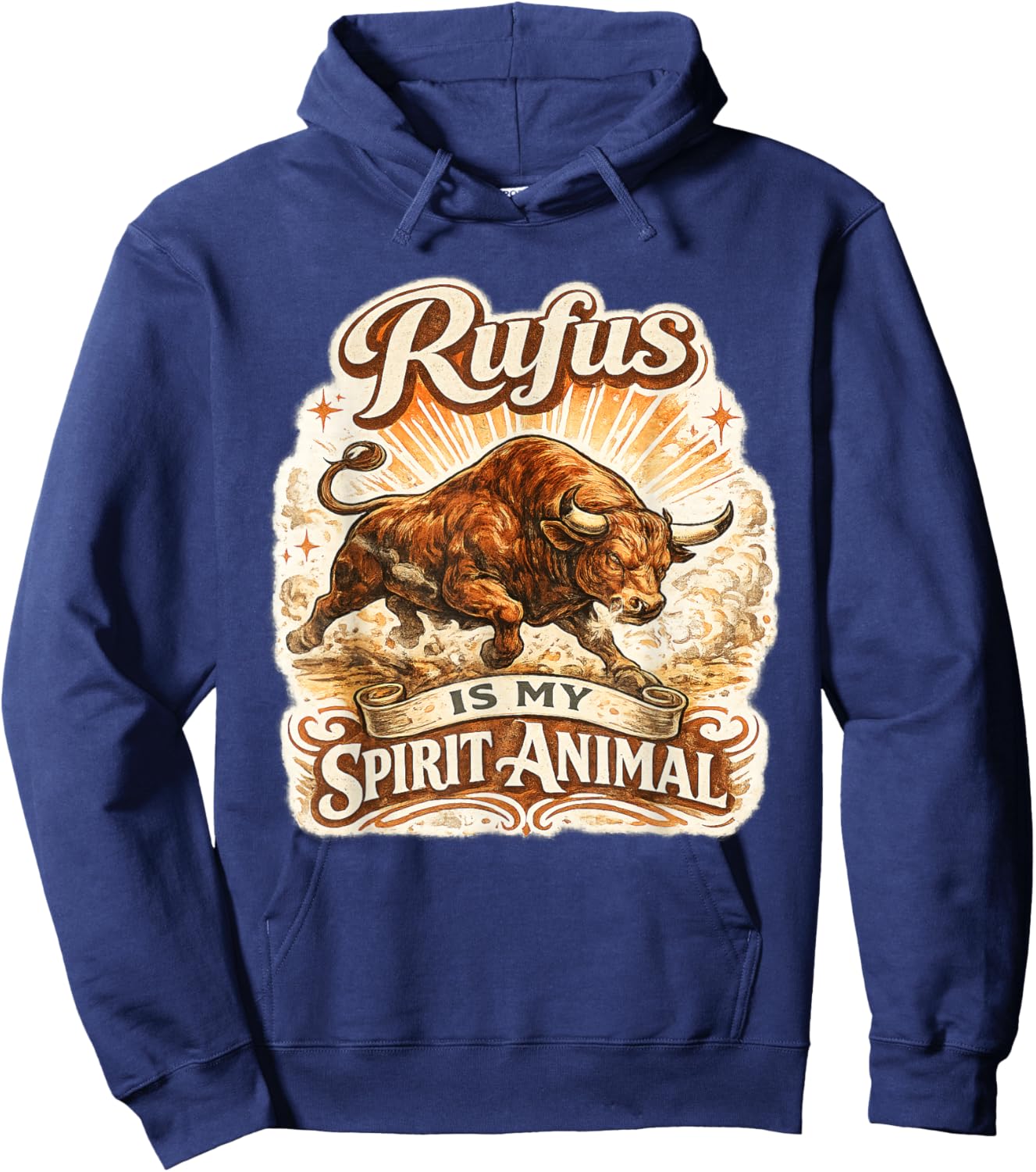 Rufus The Bull Rufus is My Spirit Animal Hoodie - Hoodie | Navy