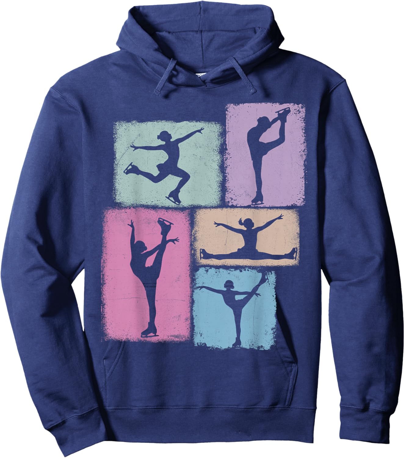Figure Skating Collage Skater Women Kids Coach Youth Girl Hoodie - Hoodie | Navy