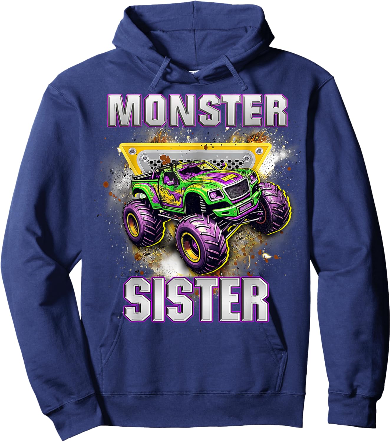 Monster Truck Sister Monster Truck Are My Jam Truck Lovers Hoodie - Hoodie | Navy