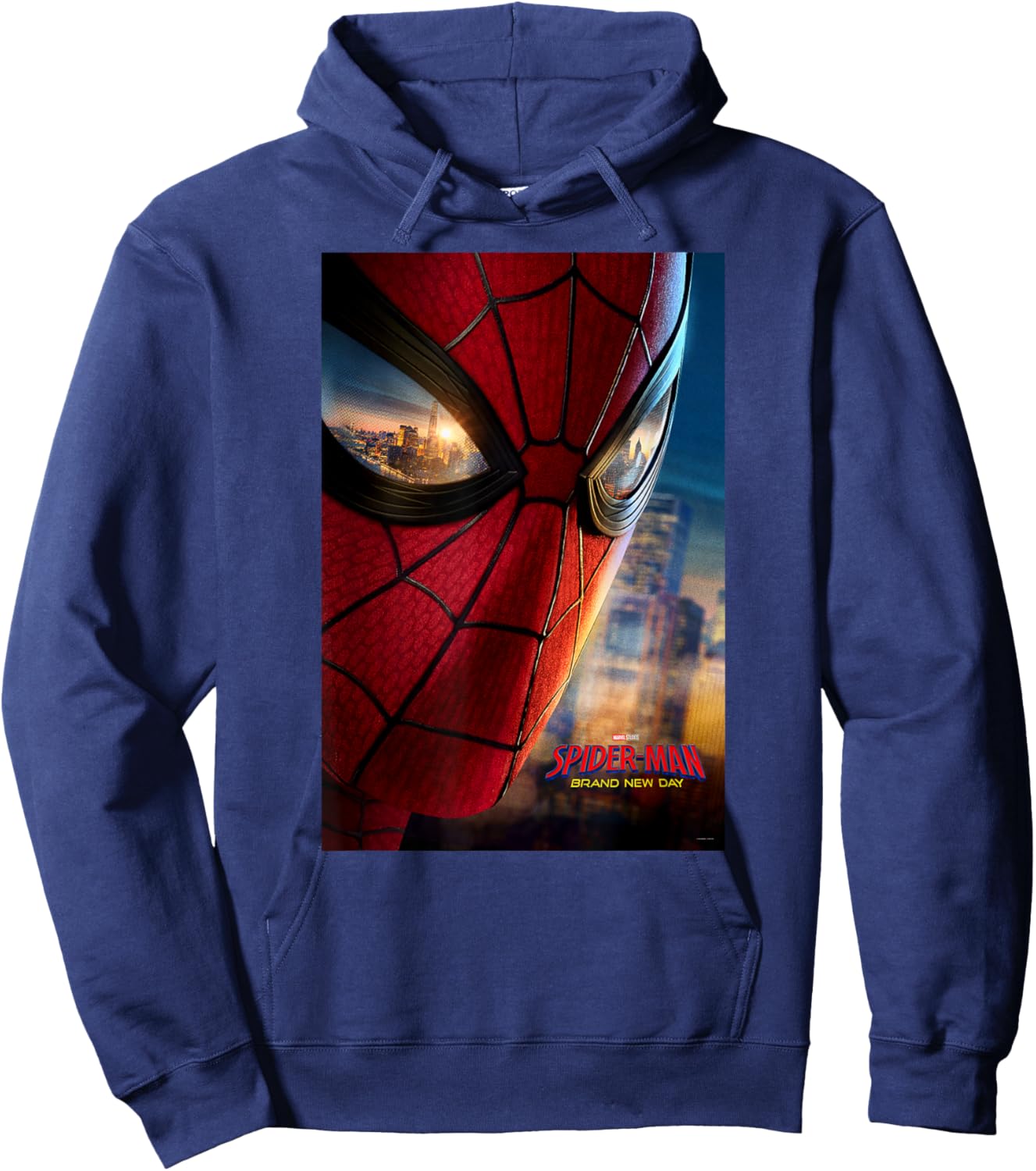Marvel Studios Spider-Man Day Mask Eyes Poster Hoodie - Hoodie | Navy