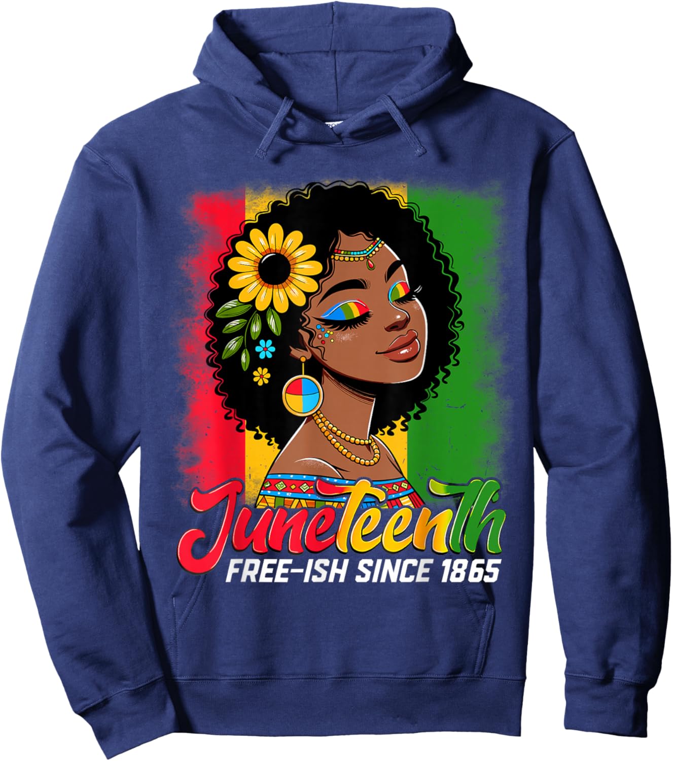 Juneteenth Free Ish Since 1865 Black Pride Black Women Hoodie - Hoodie | Navy