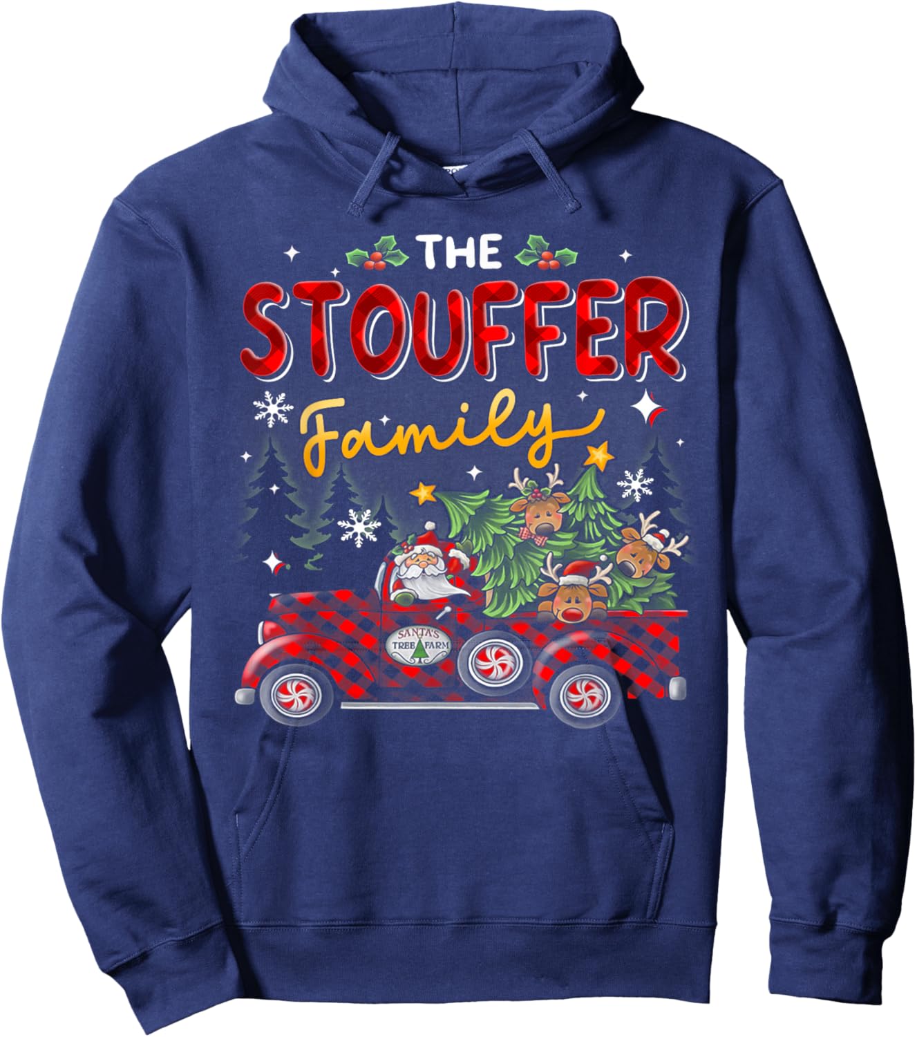 The Stouffer Family Christmas Matching Pajamas Group Gift Hoodie - Hoodie | Navy