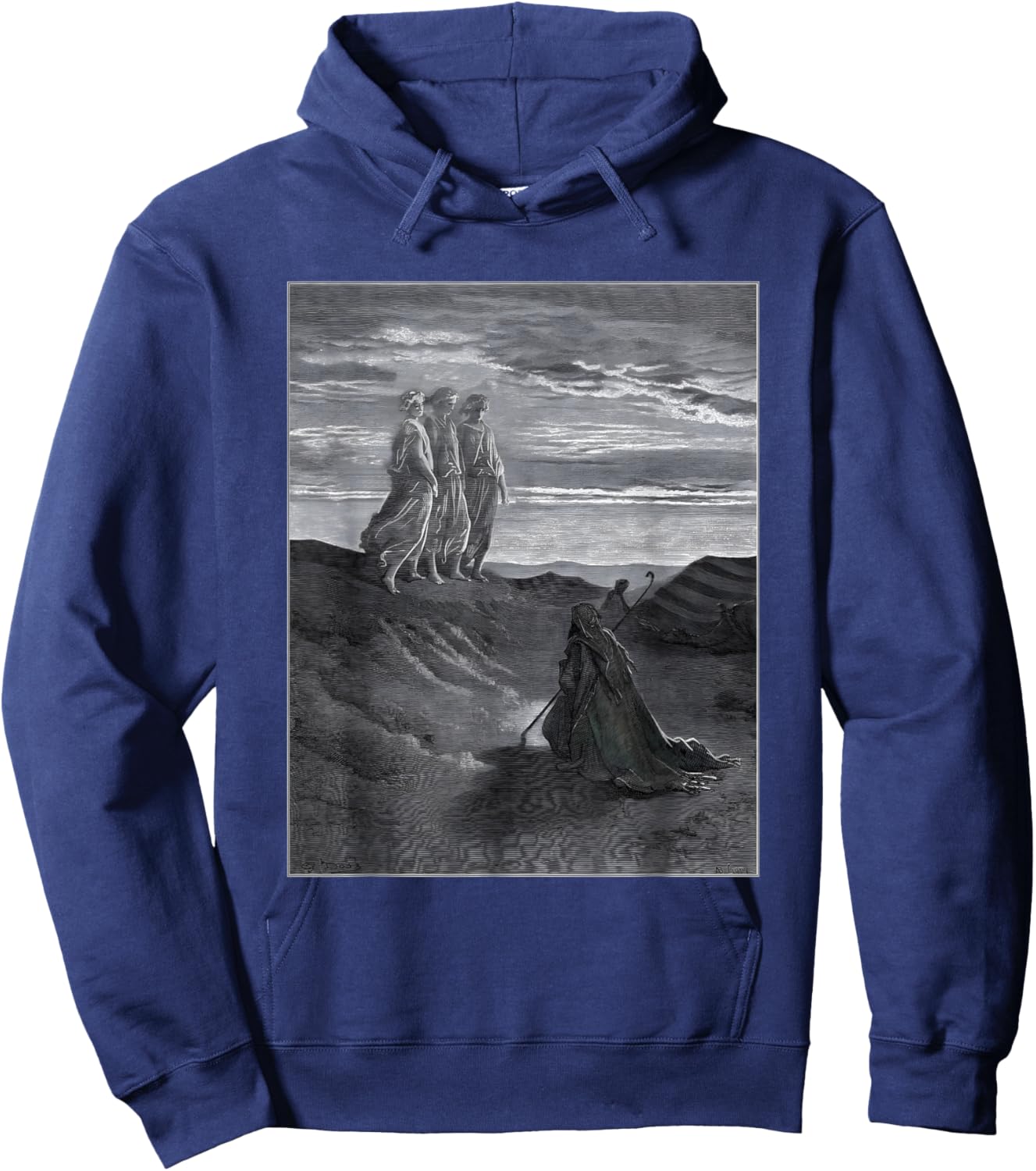 Abraham, God and Two Angels by Gustave Dore (1852) Hoodie - Hoodie | Navy