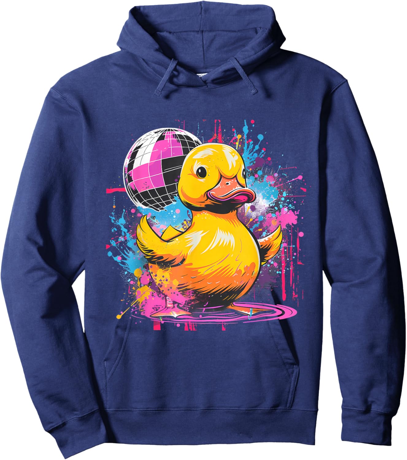 Rubber Duck Disco Rubber Duckie Watercolor Rubber Duckling Hoodie - Hoodie | Navy