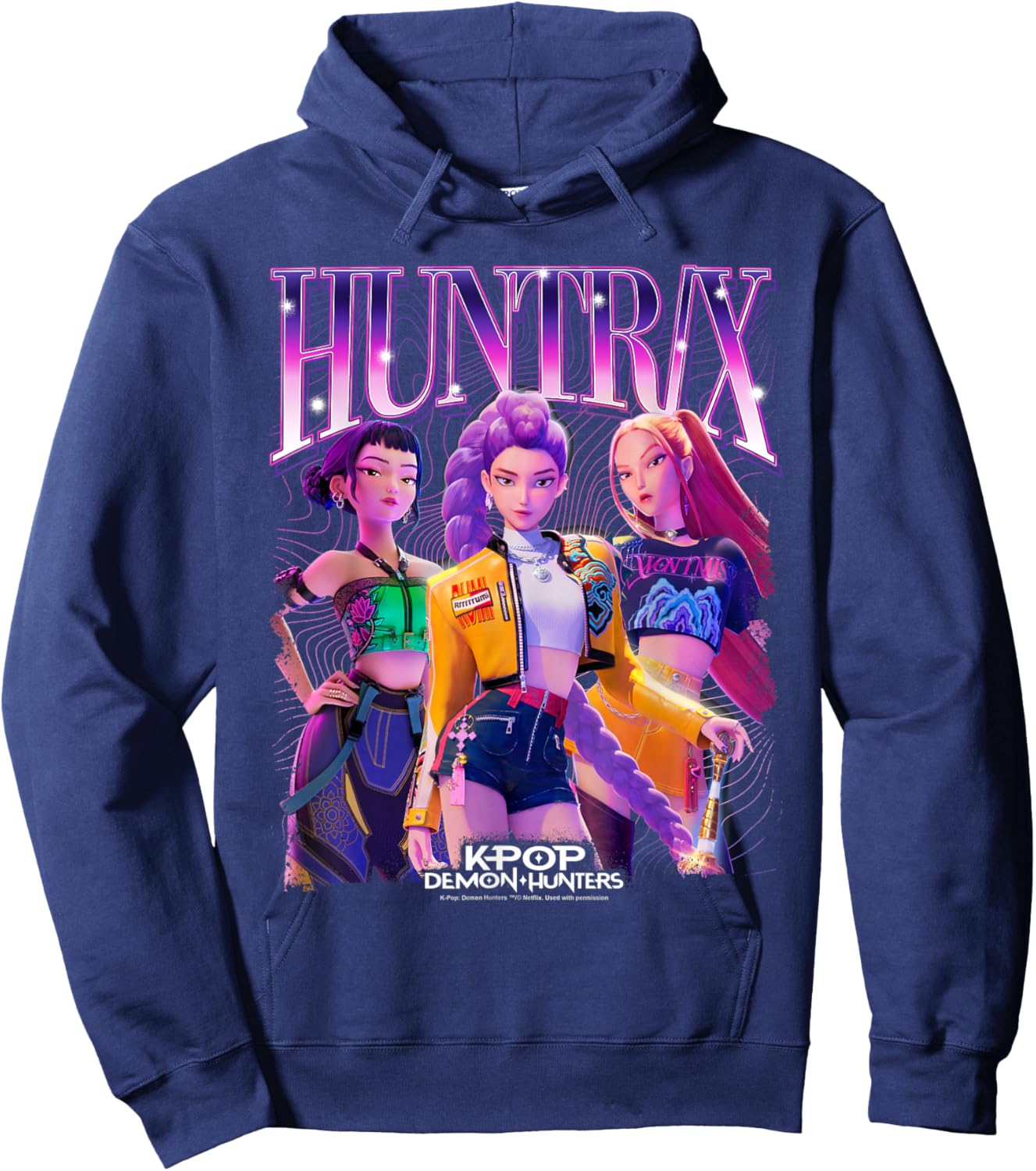 Kpop Demon Hunters Huntrix Bootleg Officially Licensed Hoodie - Hoodie | Navy