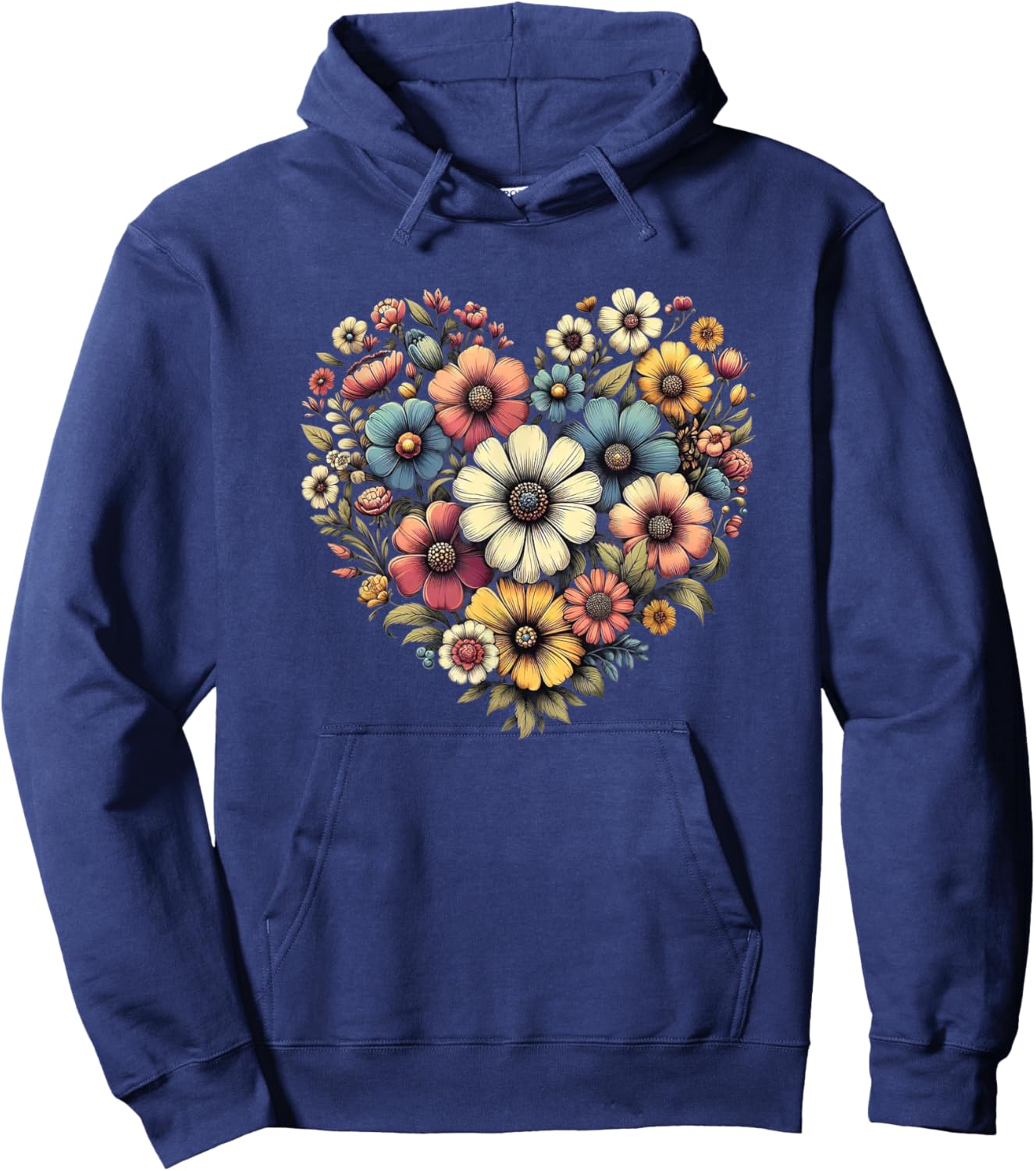 Flowers Love Beautiful Colorful Botanical Floral Art Garden Hoodie - Hoodie | Navy