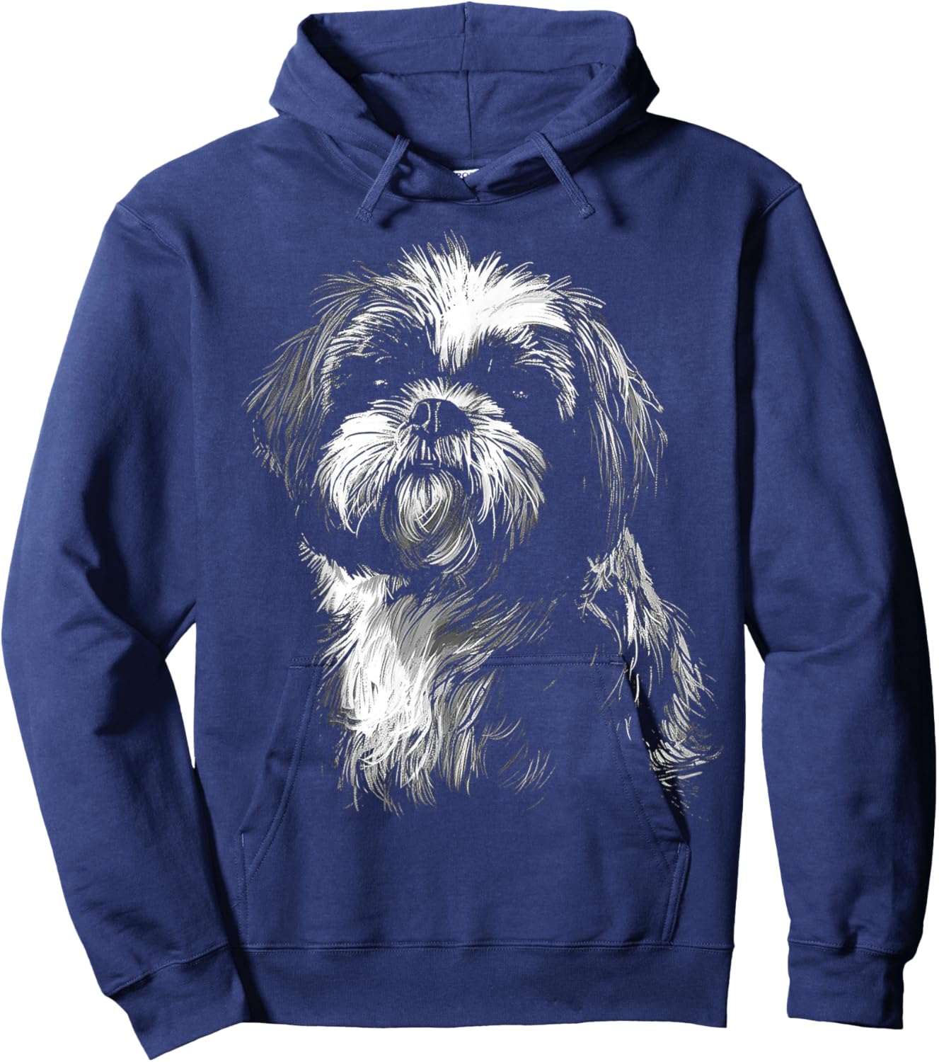 Shih Tzu Graphic Pet Illustration Dog Shih Tzu Hoodie - Hoodie | Navy