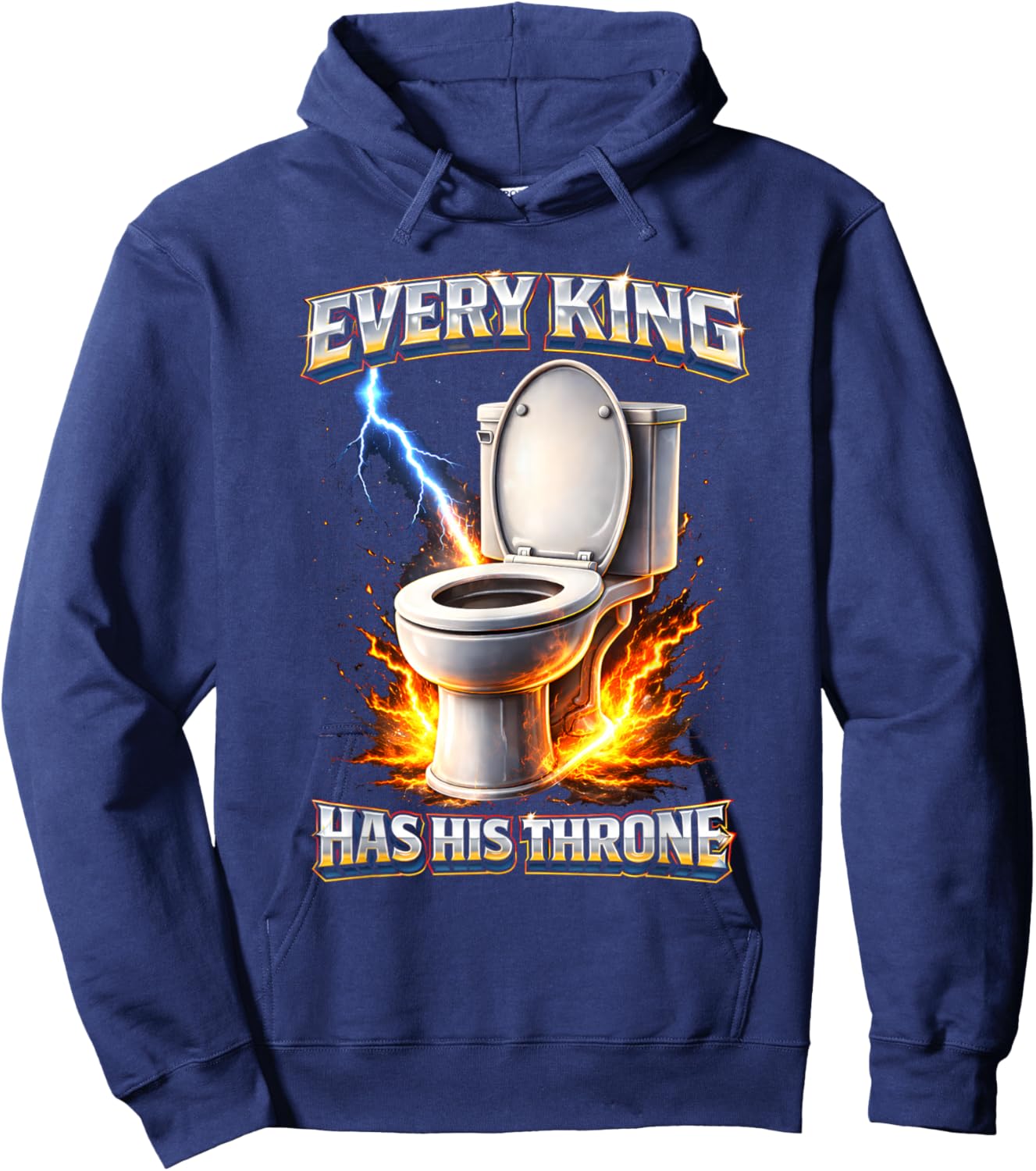 Funny Toilet Humor Him Husband Dad Pooping Meme Gag Hoodie - Hoodie | Navy