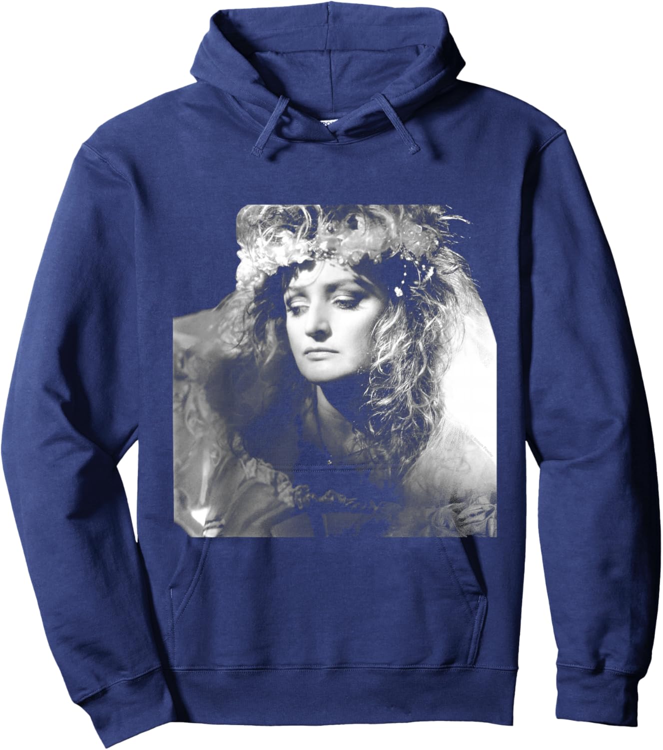Singer Bonnie Tyler Floral Headdress By Simon Fowler Hoodie - Hoodie | Navy