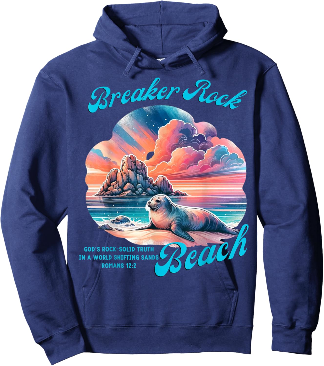 Breaker Rock Beach God's Rock-Solid Truth VBS Christian 2024 Women Girls Kids Hoodie - Hoodie | Navy