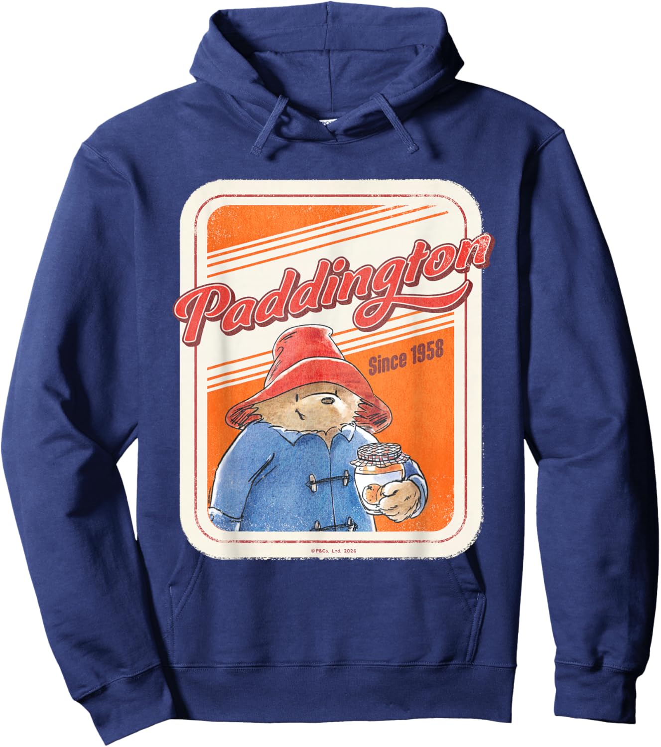 Paddington Bear Retro Illustration Classic Since 1958 Hoodie - Hoodie | Navy