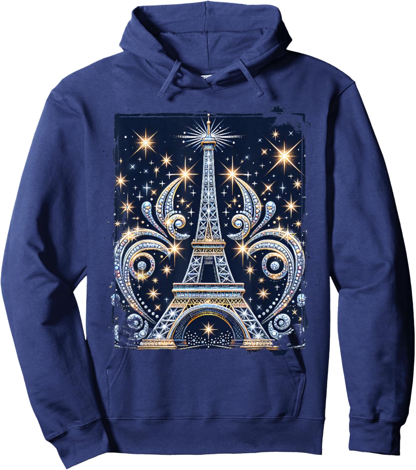 Eiffel Tower Diamonds Costume France Parisian Souvenir Paris Hoodie - Hoodie | Navy