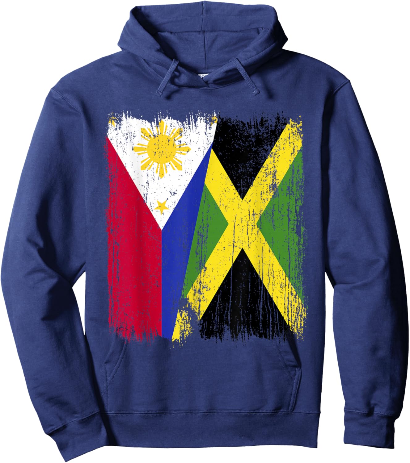 Philippines Jamaica Half Flag Filipino Jamaican Heritage Hoodie - Hoodie | Navy