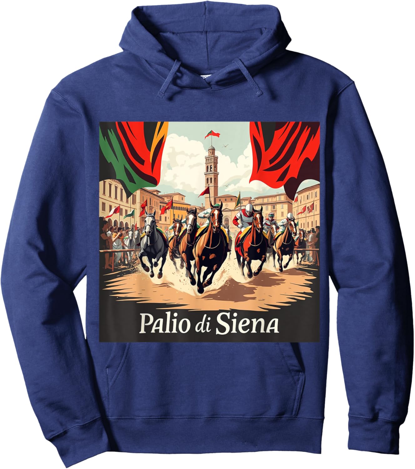 Palio di Siena Horse Race, Italy Hoodie - Hoodie | Navy
