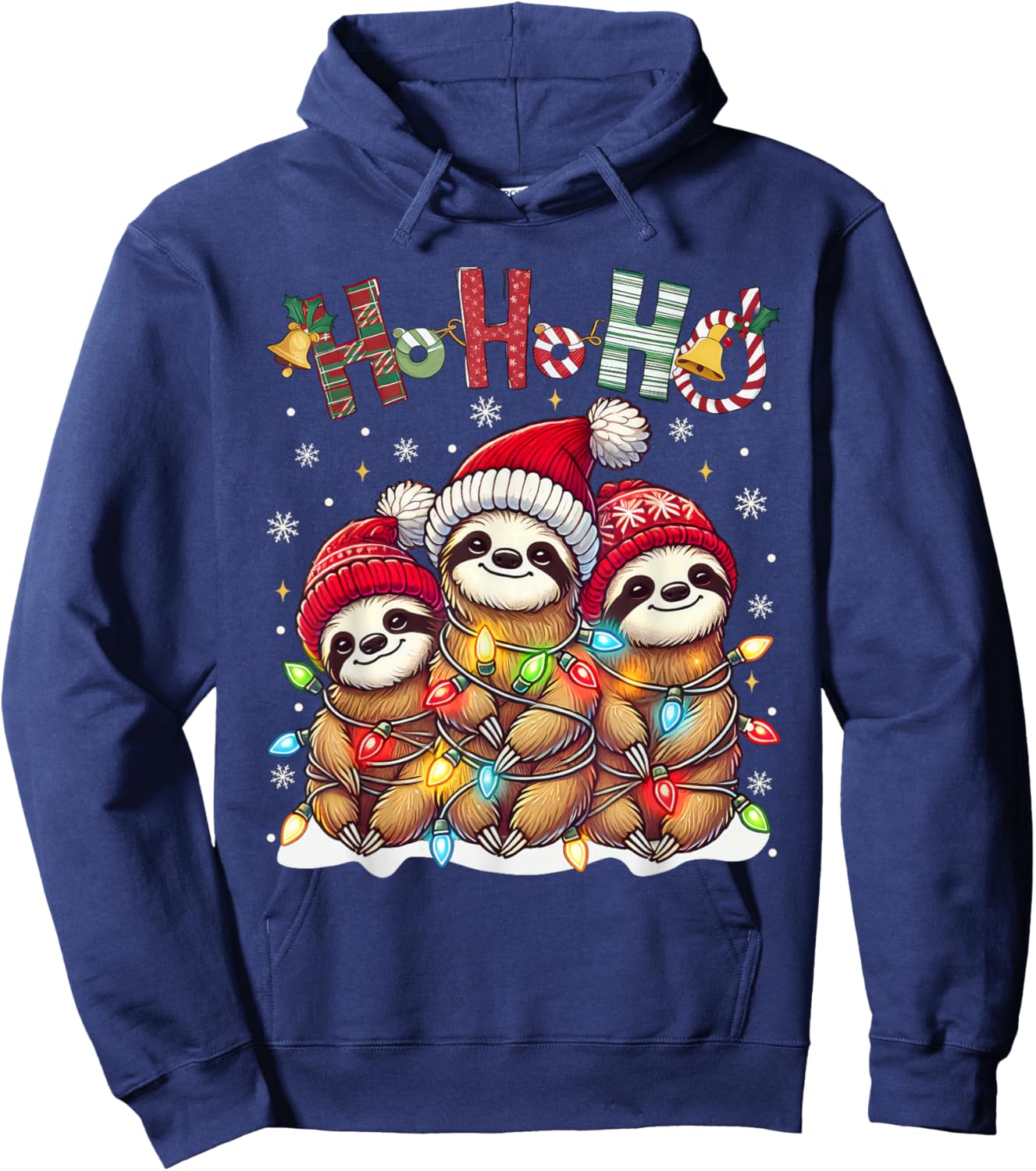 Christmas Pajamas Sloth Funny Sloths Christmas Outfit Sloth Hoodie - Hoodie | Navy