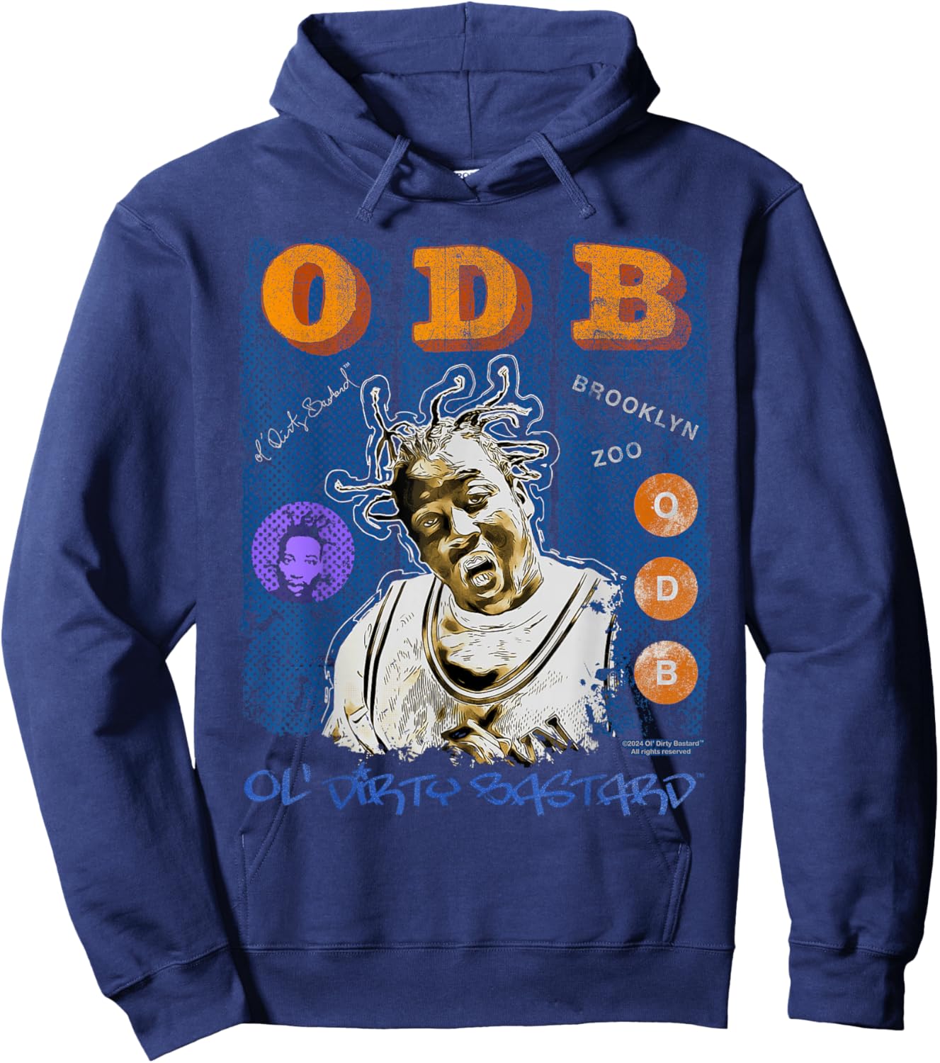 ODB Ol Dirty Ba--ard Mural Retro Brooklyn Zoo Hip Hop 90s Hoodie - Hoodie | Navy