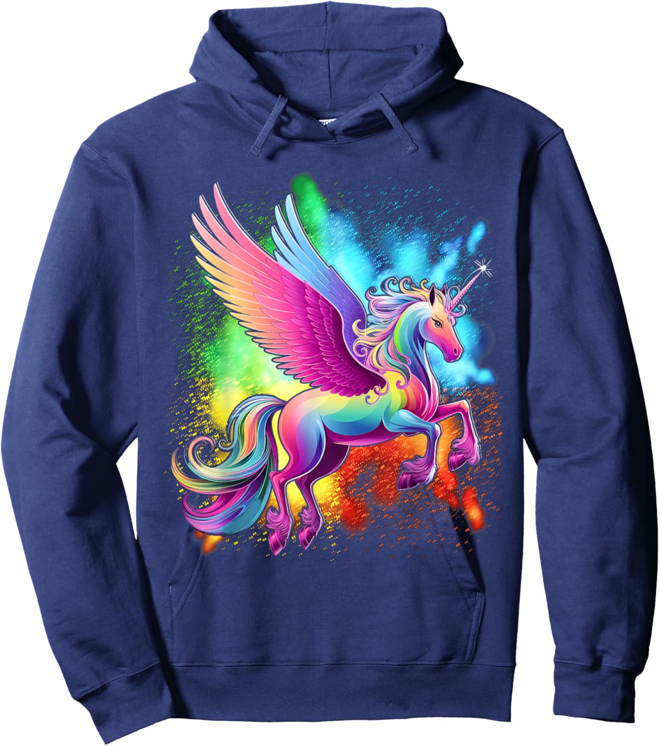 Purple Unicorn Colorful Psychedelic kawaii Trippy alt Hoodie - Hoodie | Navy