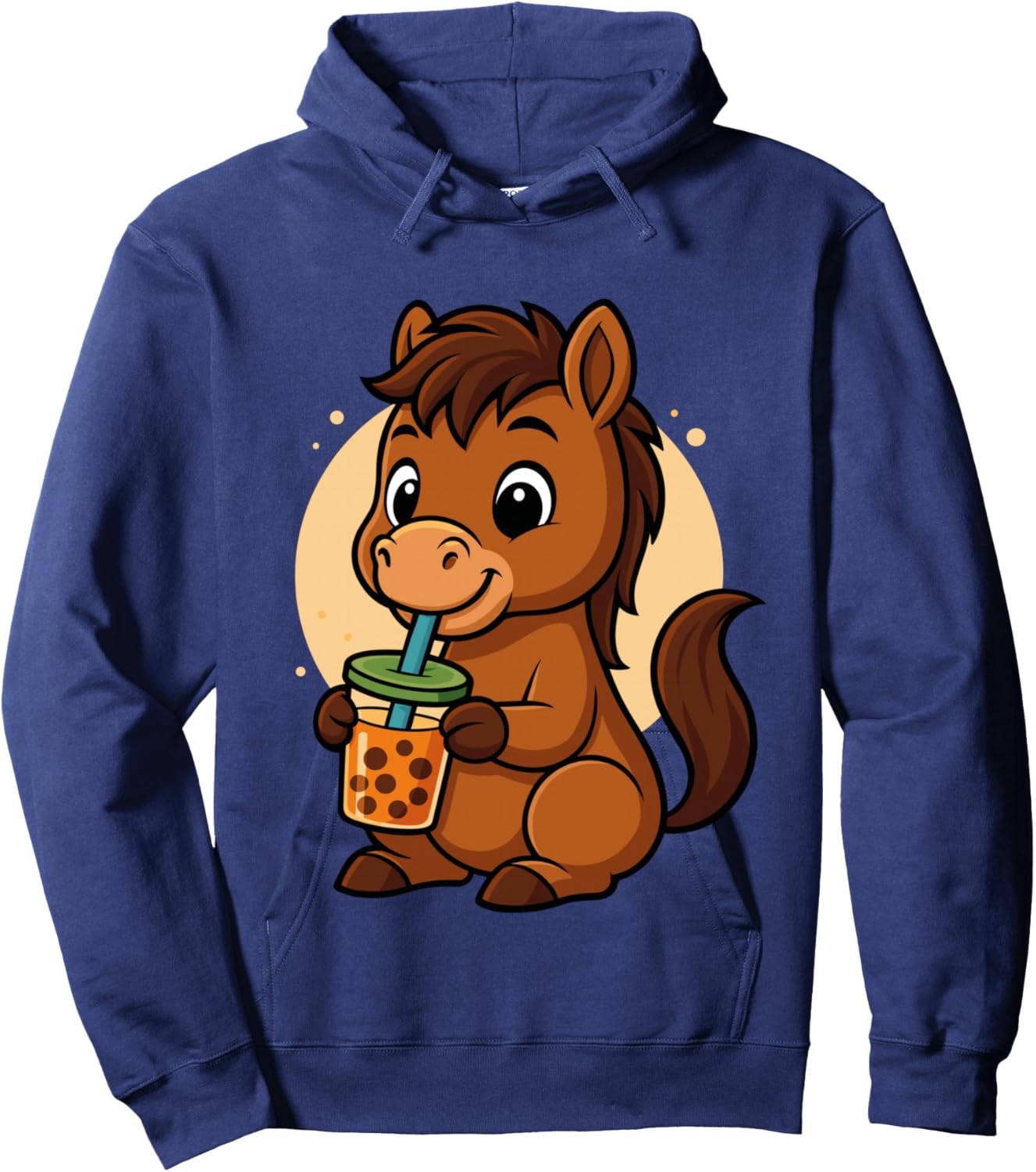 Thé à Bulles Mignon en Forme de Cheval Kawaii Anime pour Enfants Manche Longue Hoodie - Hoodie | Navy