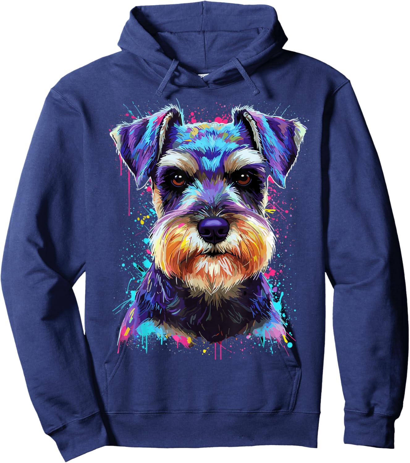 Schnauzer Splash Art Schnauzer Dog Lover Hoodie - Hoodie | Navy