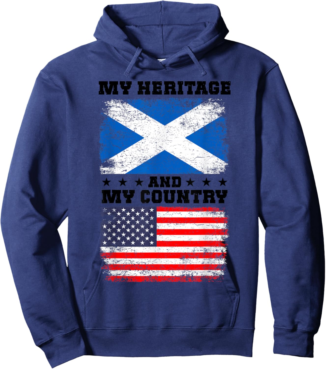 Scotish Heritage Uniform American Outfit US Scotland Flag Hoodie - Hoodie | Navy