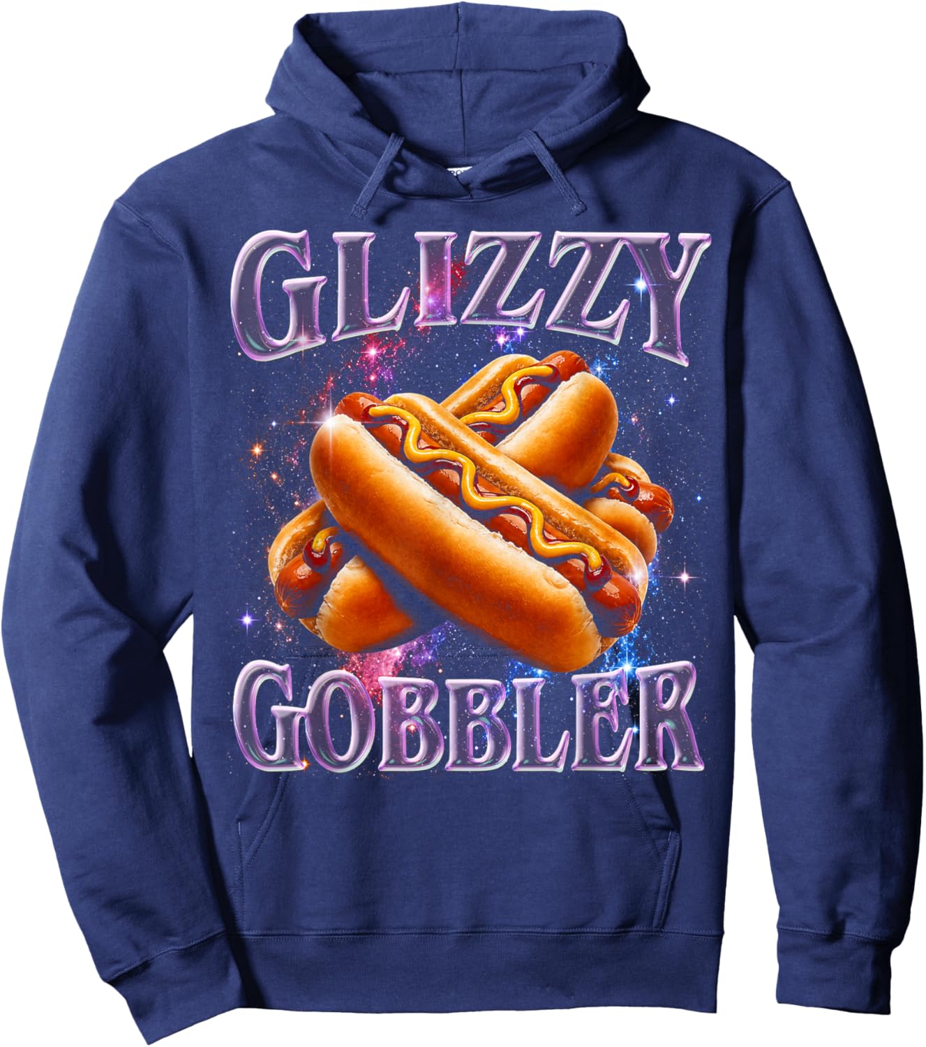 Glizzy Gobbler Meme Hilarious Hot Dog Glizzy Lovers Hoodie - Hoodie | Navy